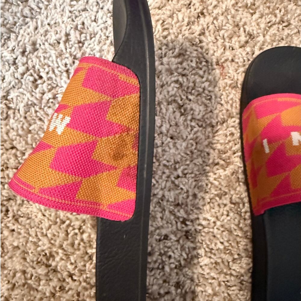 Marni Pink & Orange Geometric Logo Strap Slide Sandals - 39 - Picture 7 of 12